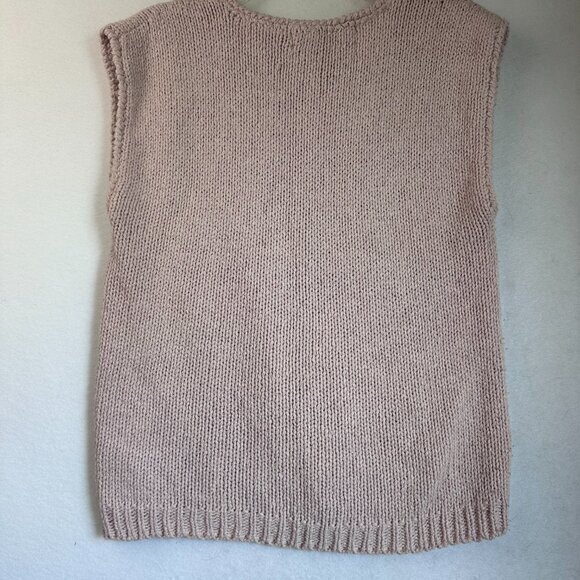Country Concepts sweater vest women SILK M pink pastel geo‎ print VTG 1980's Y2K - Picture 5 of 5
